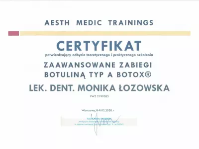 Certyfikat medycyny estetycznej 26