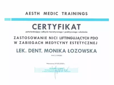 Certyfikat medycyny estetycznej 28