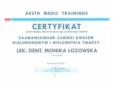 Certyfikat medycyny estetycznej 29